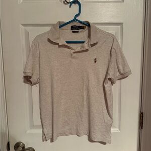 Ralph Lauren Cream Custom Slim Fit Polo